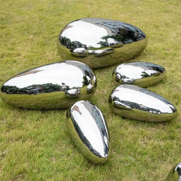 Stainless Steel Mirror Egg Sculpture