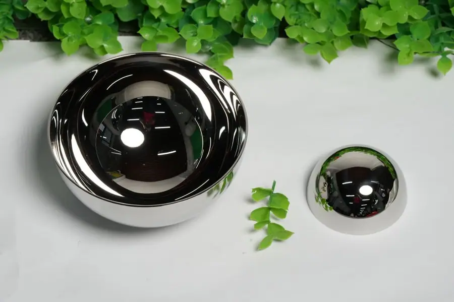 20CM diameter mirror 304 stainless steel hemisphere sculpture
