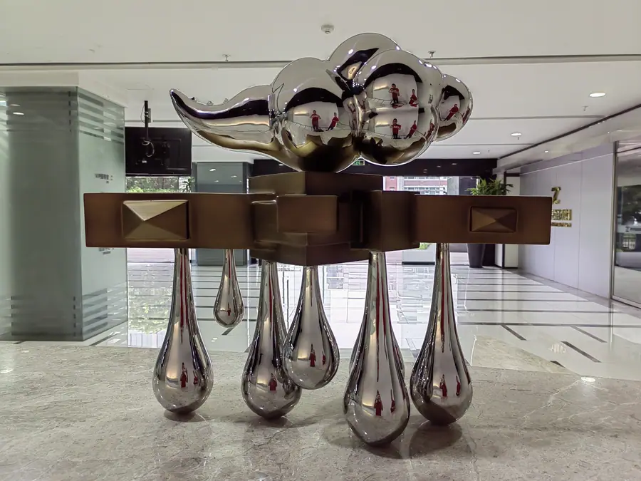stainless steel and copper art sculpture