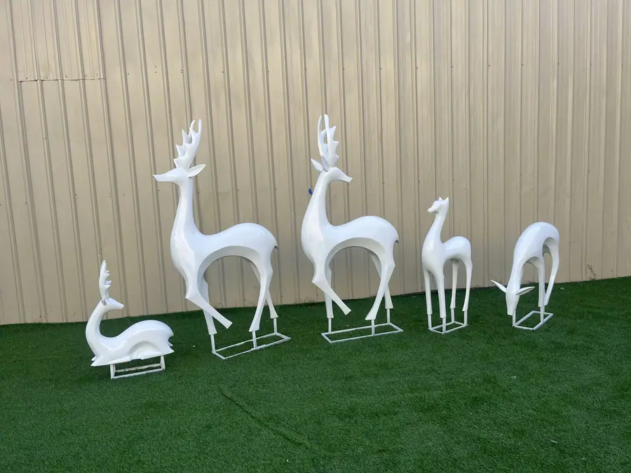 Stainless Steel Deer Sculptures