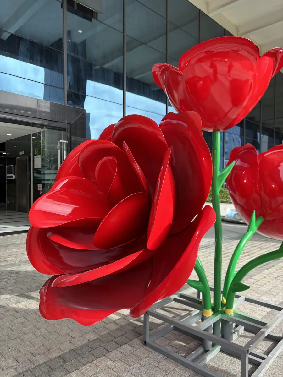 giant rose sculpture