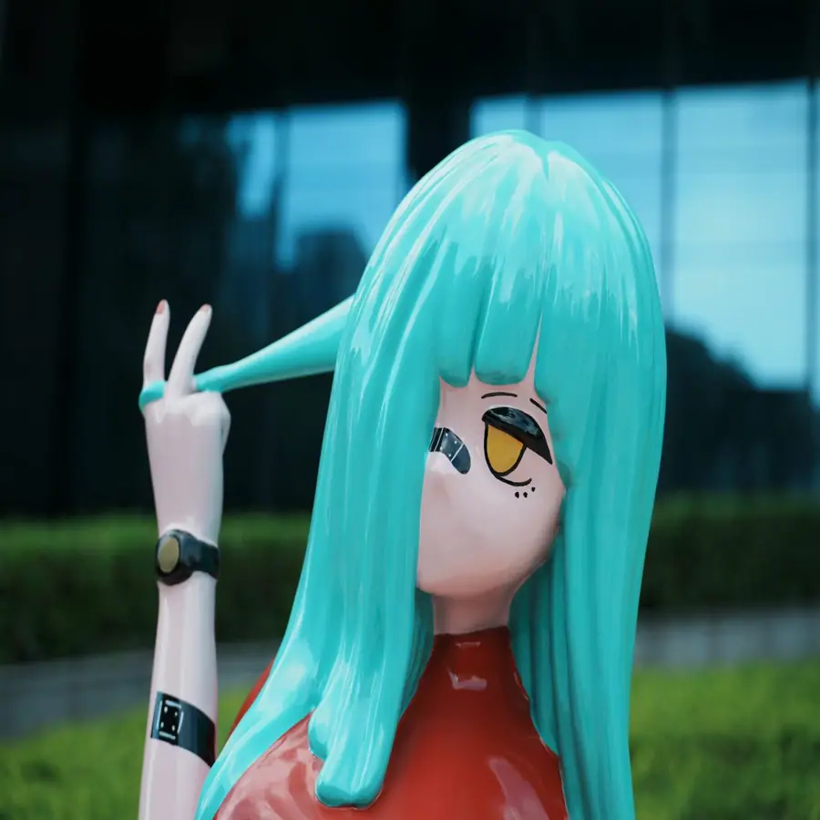 Fiberglass girl sculpture
