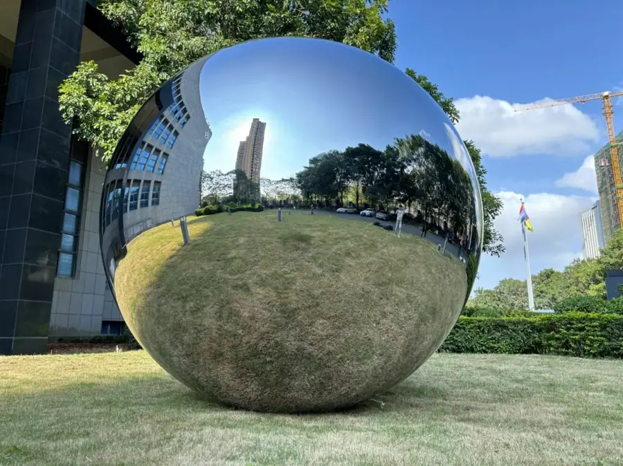 stainless steel sphere sculpture