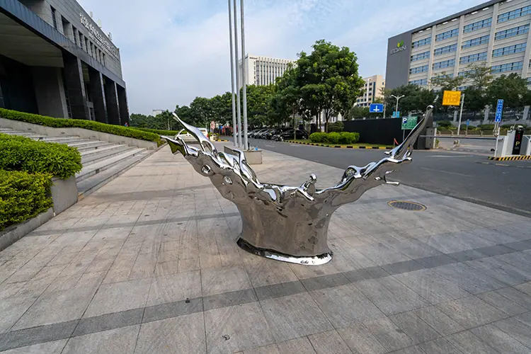 Outdoor stainless steel abstract sculpture