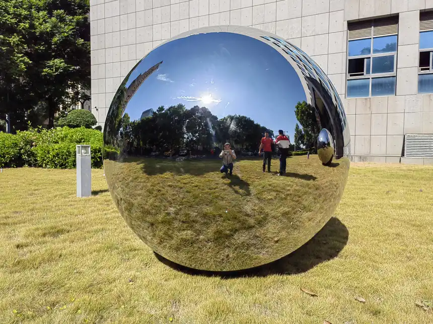 Exploring the beauty of craftsmanship in making large outdoor stainless steel spheres