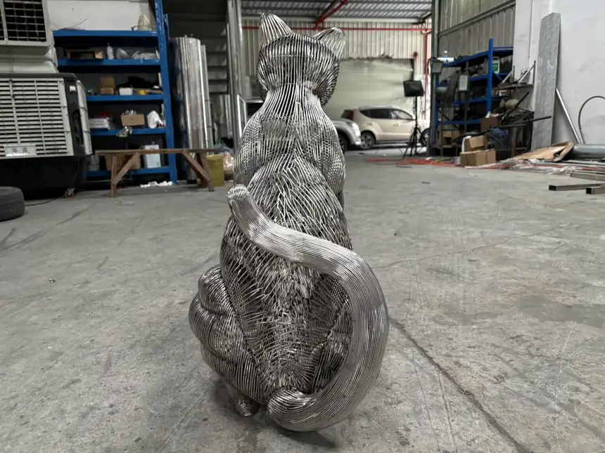 Metal Cat Sculpture