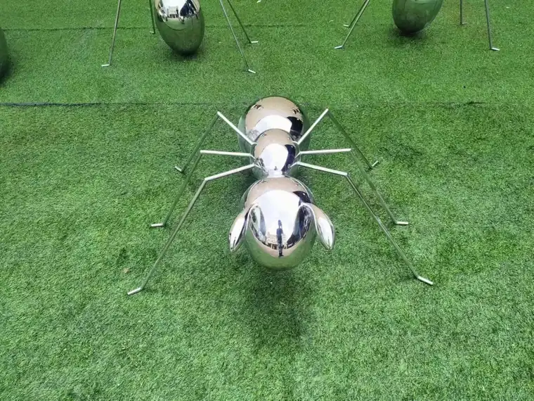 Stainless steel ant sculpture