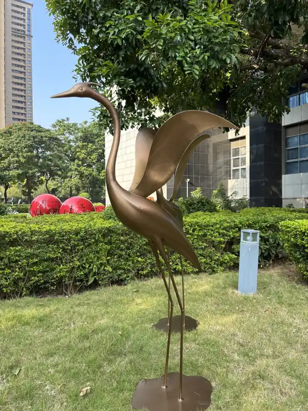 Modern Egret Garden Sculpture