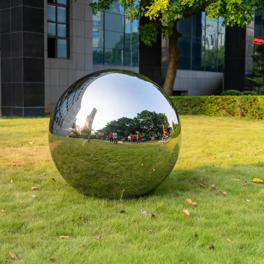 2 meter stainless steel sphere sculpture