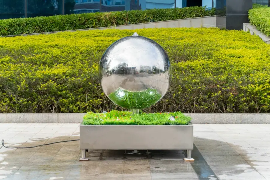 Spherical fountain sculpture