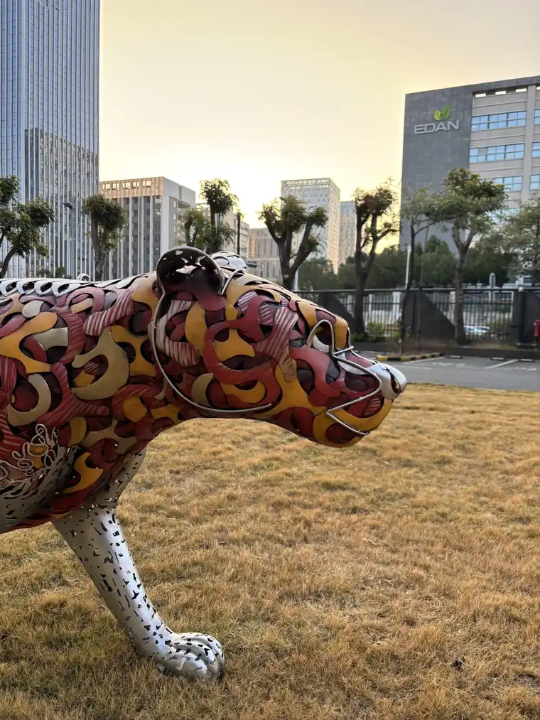 Leopard Metal Sculpture