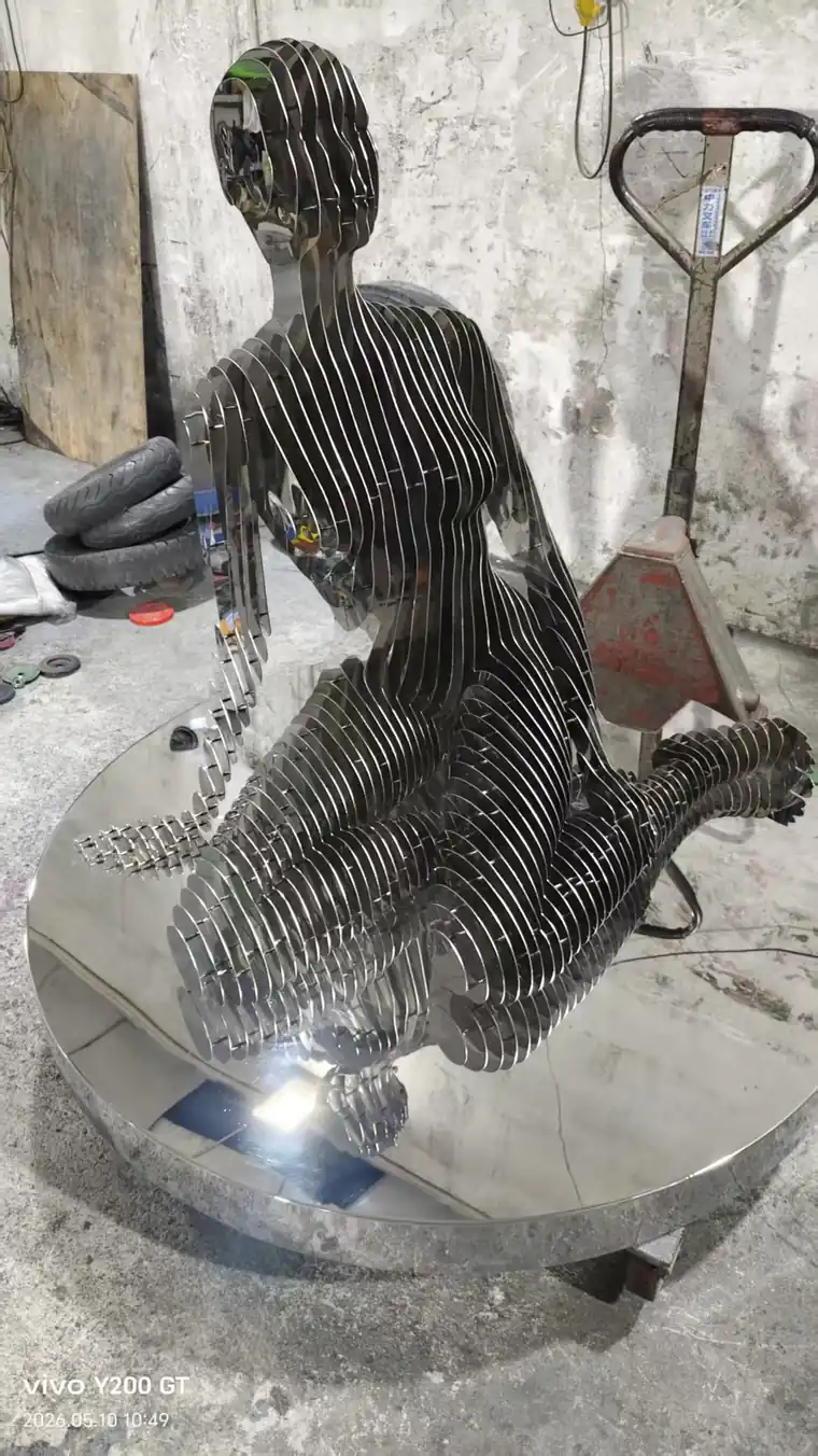 Modern Stainless Steel Figurative Sculpture