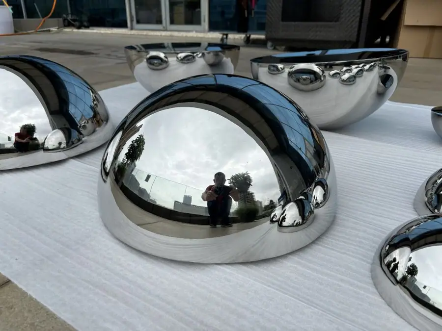 304 stainless steel hemisphere sculpture
