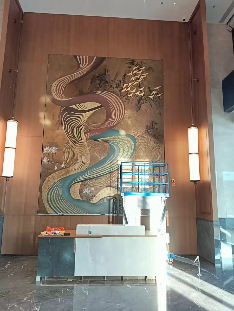 Color-Etched Copper Plate Abstract Art