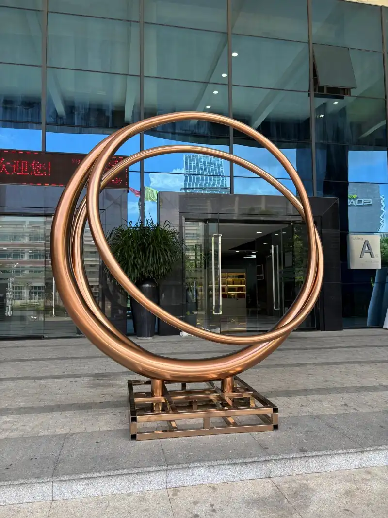 2.5-metre electroplated gold circular ring sculpture (3)