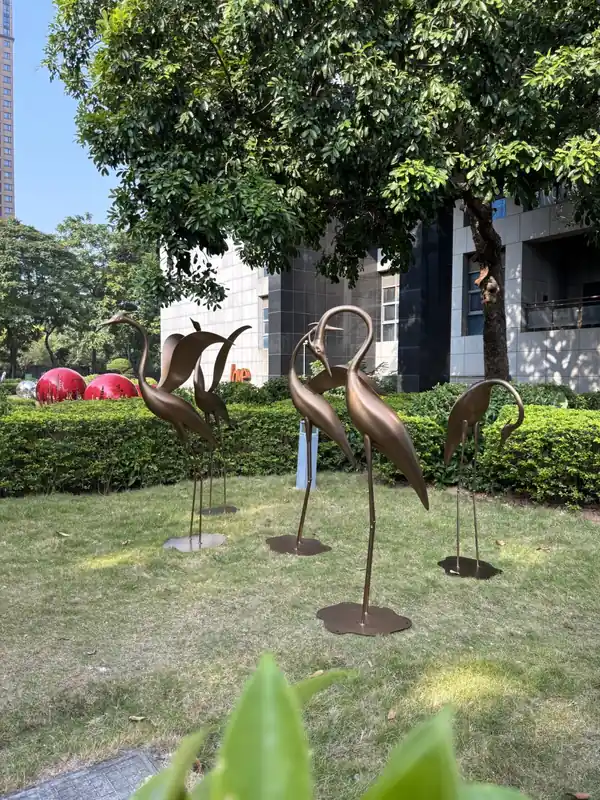 Modern Egret Garden Sculpture