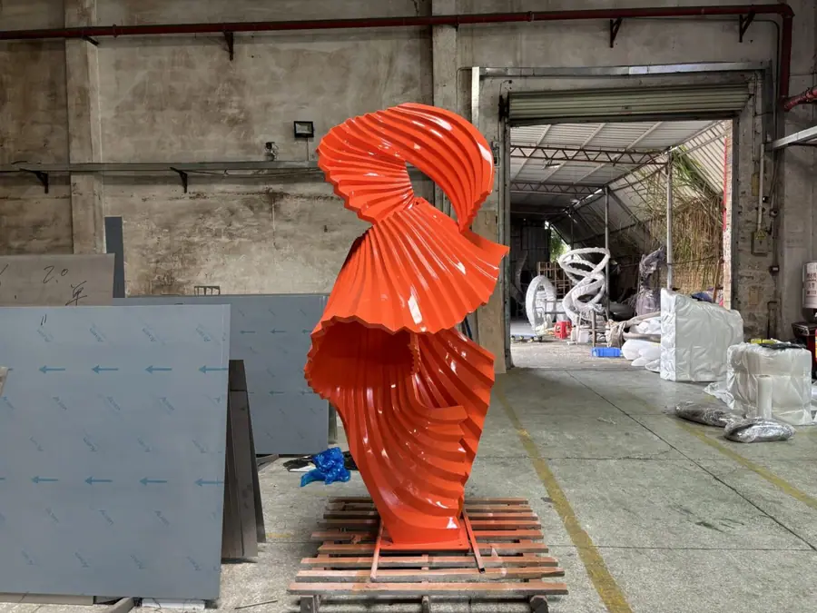 stainless steel abstract sculpture