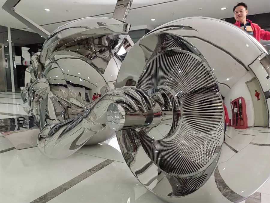 Stainless Steel Motorcycle Sculpture