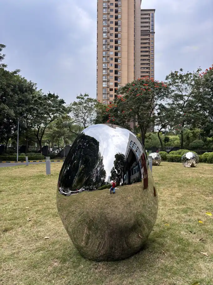 stainless steel egg-shaped
