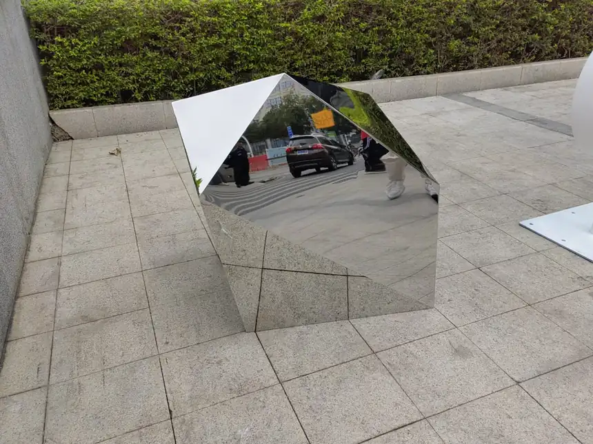 stainless steel stone sculpture