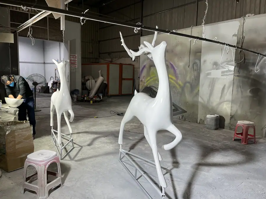 Stainless Steel Deer Sculptures