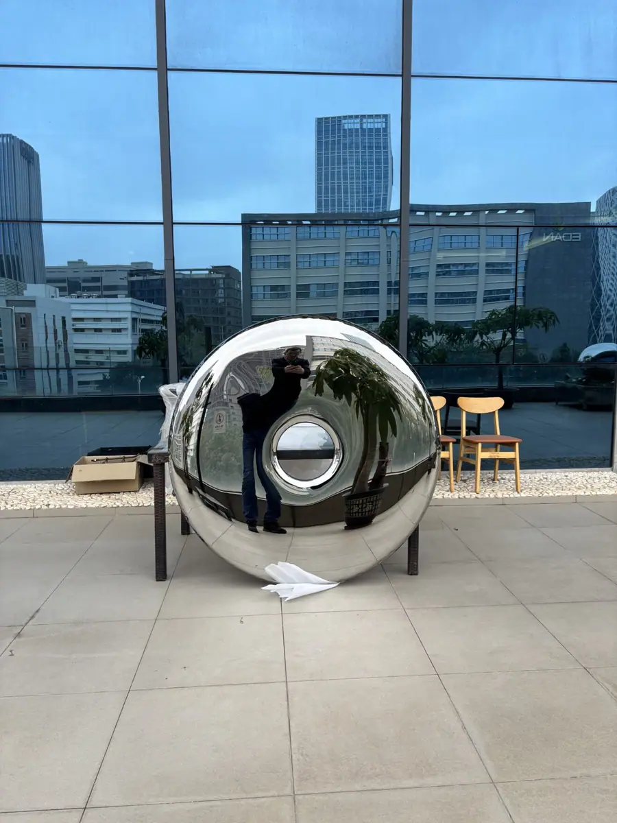 Chrome Balloon Ring Wall Sculpture