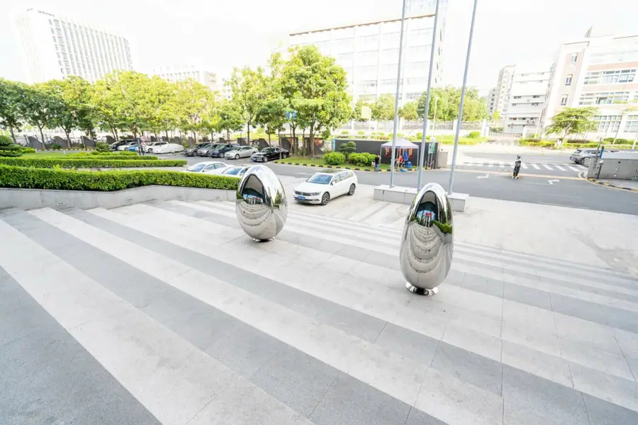 Stainless steel oval sculpture