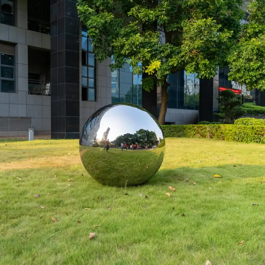 2 meter stainless steel sphere sculpture