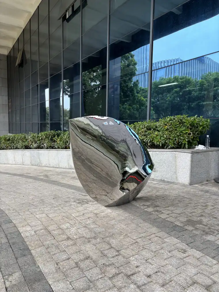 Abstract stainless steel sculpture