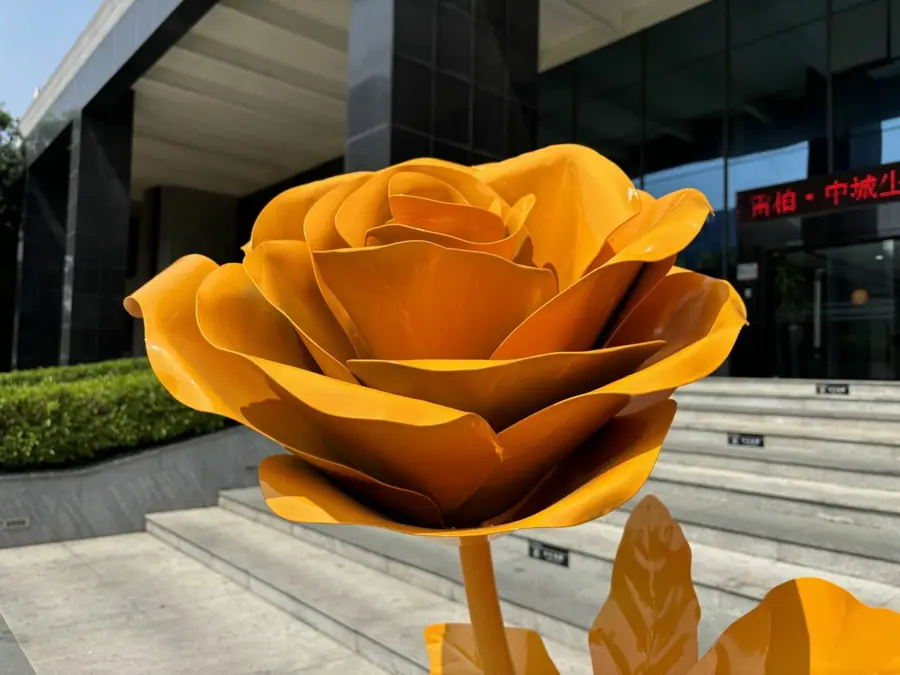 Two rose sculptures