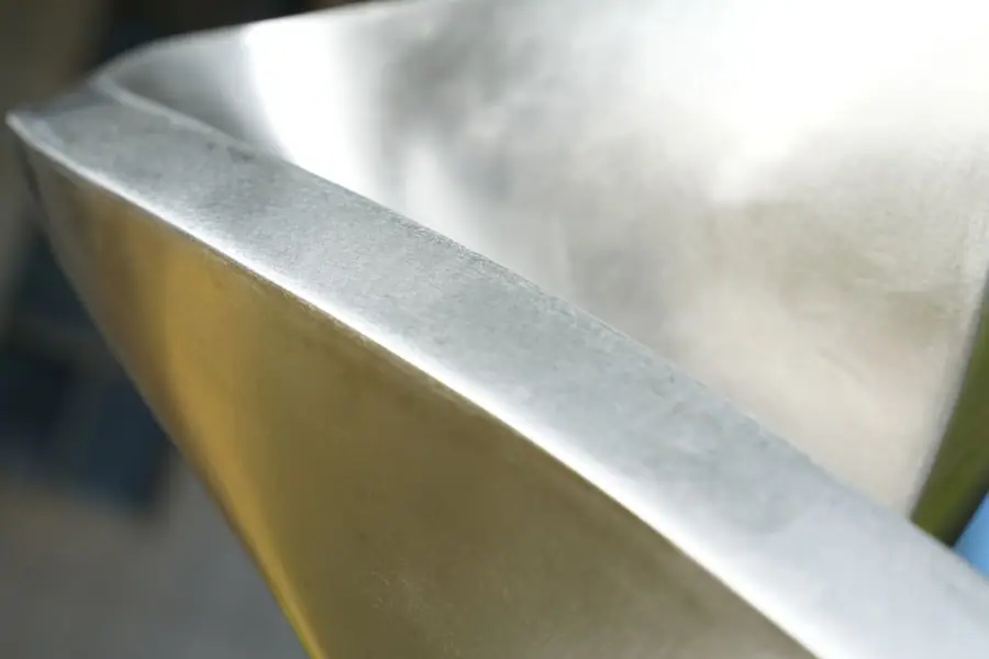 stainless steel ribbon sculpture