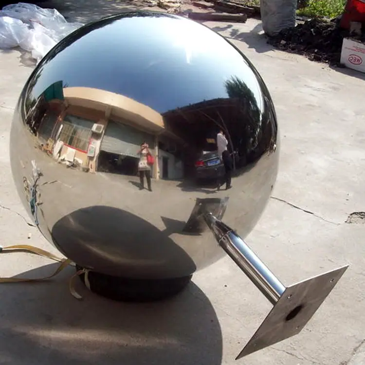 outdoor stainless steel globe sculpture