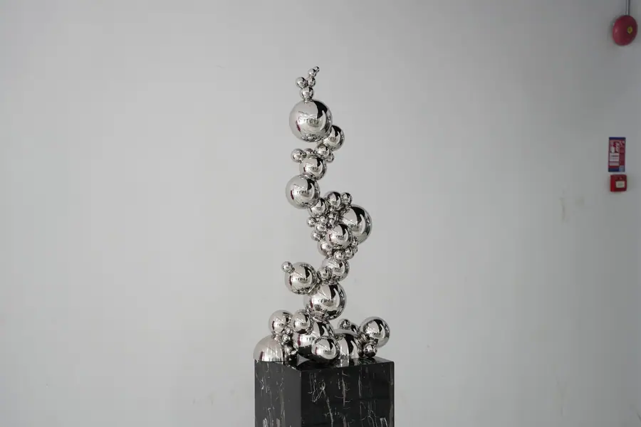 stainless steel metal decorative sphere sculpture