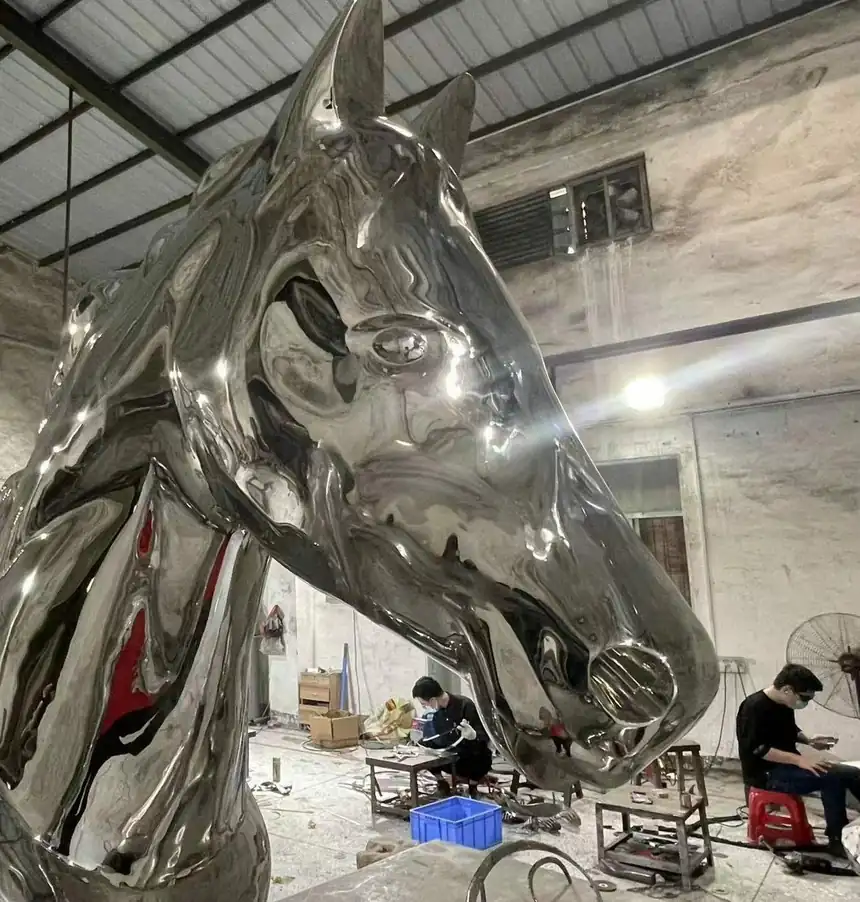 stainless steel horse sculpture (4)