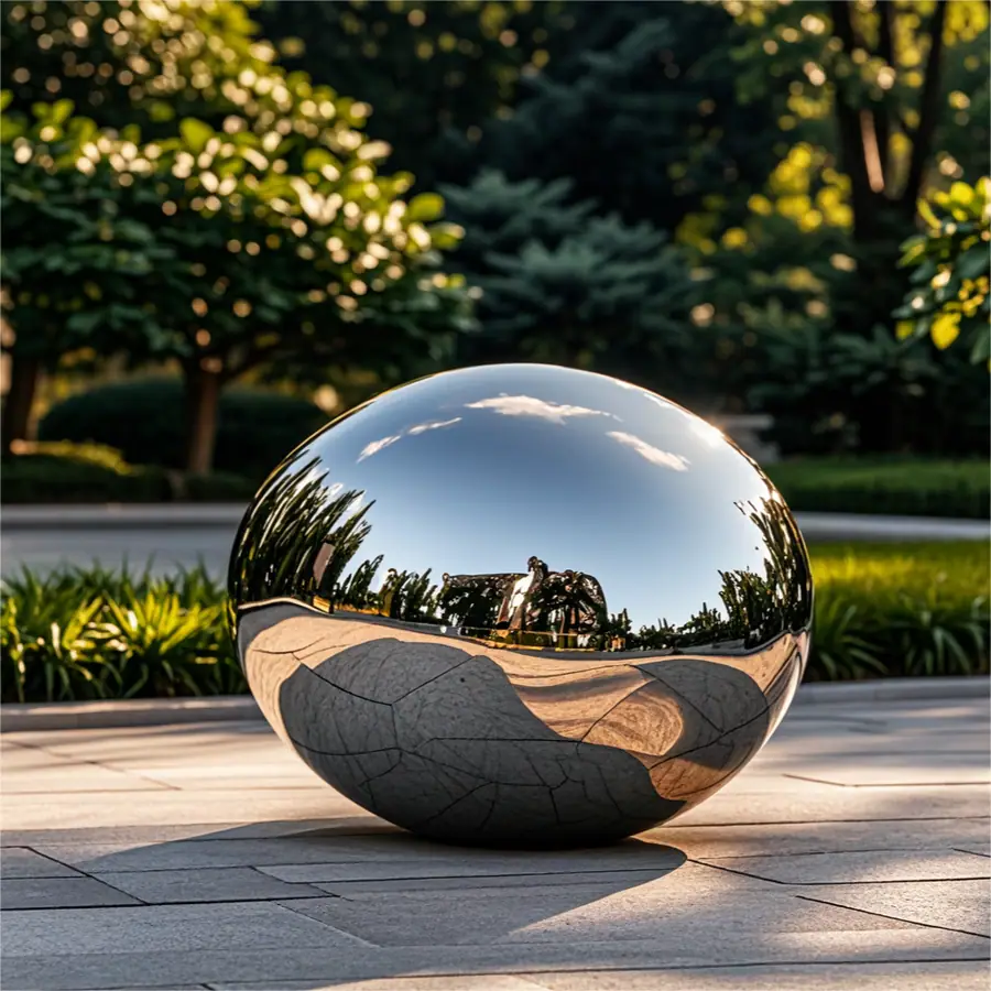 Stainless steel stone sculpture (1)
