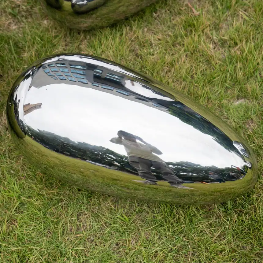 Stainless Steel Mirror Egg Sculpture