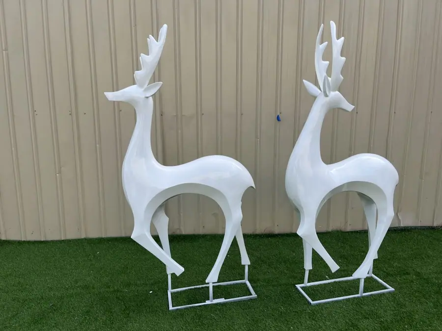 stainless steel deer sculpture (8)