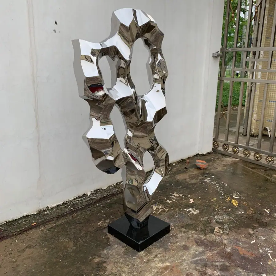 Stainless Steel Abstract Stone Sculpture