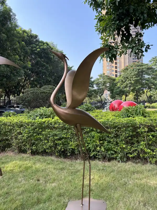 Modern Egret Garden Sculpture