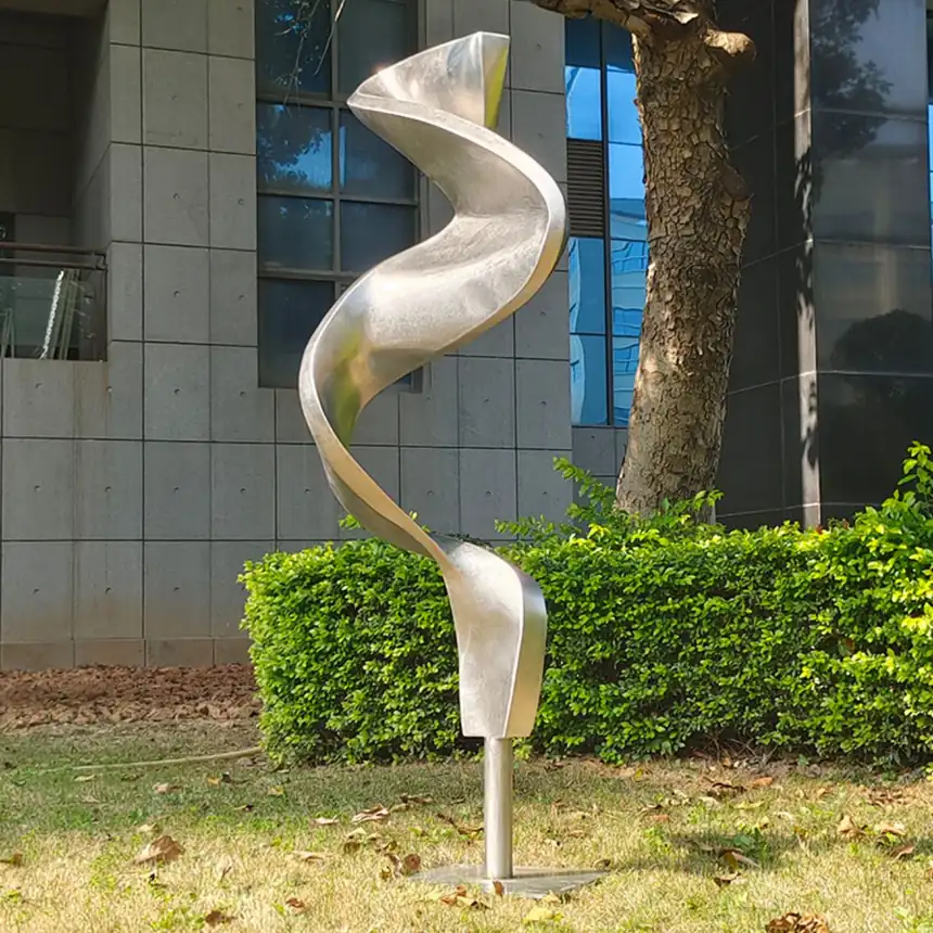 stainless steel ribbon sculpture