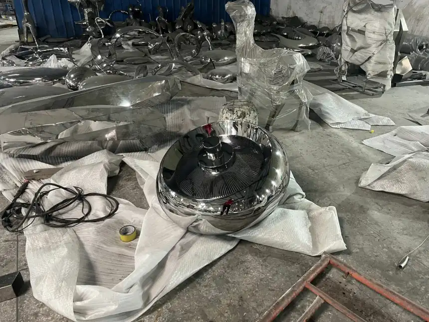 Stainless Steel Motorcycle Sculpture