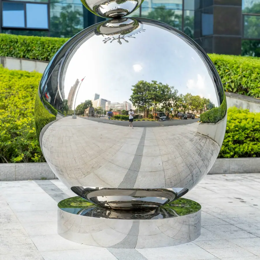 Stainless steel spherical modular sculpture