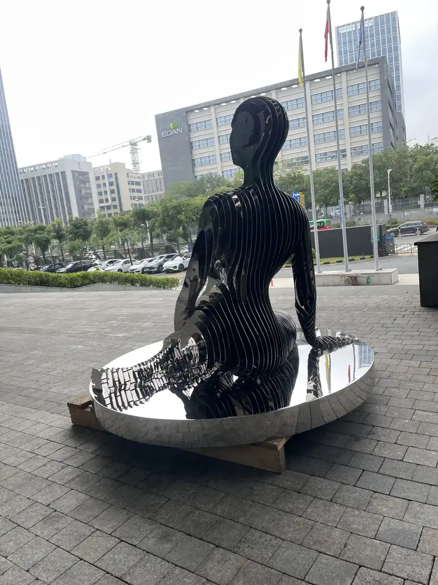 Modern Stainless Steel Figurative Sculpture