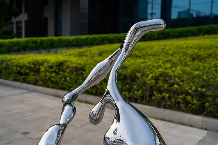 Outdoor stainless steel abstract sculpture