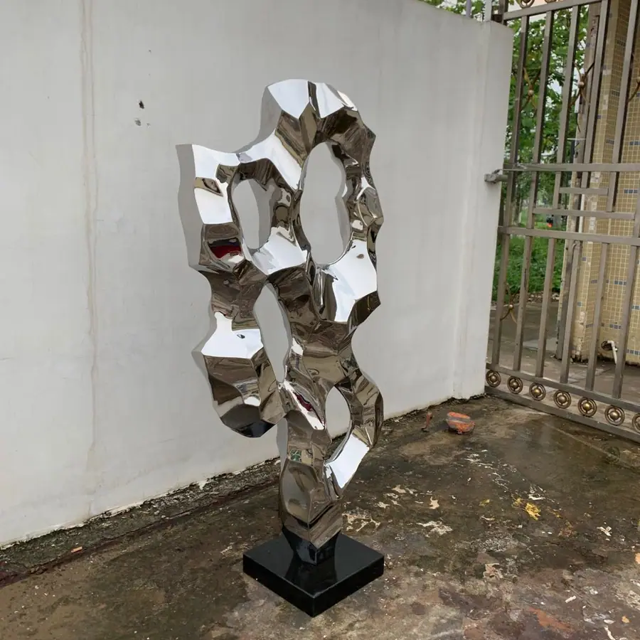 Stainless Steel Abstract Stone Sculpture
