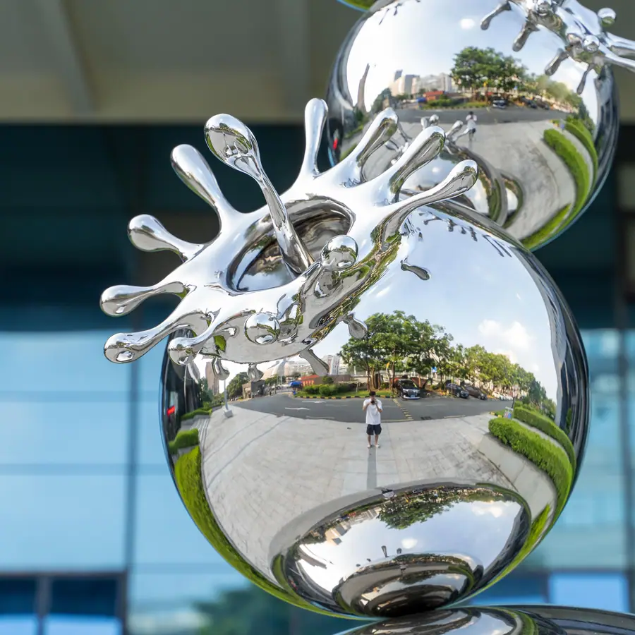 stainless steel sphere sculpture