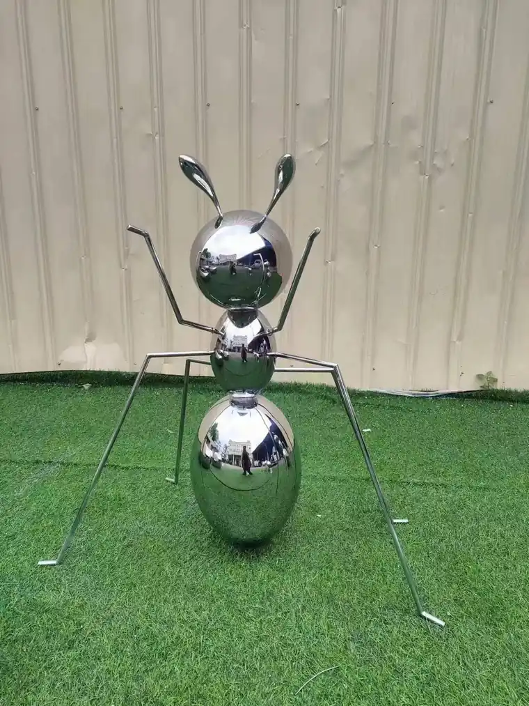 Stainless steel ant sculpture