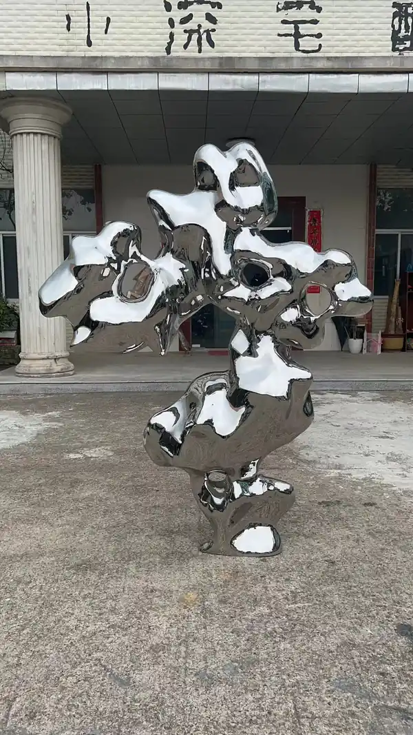 Stainless Steel Abstract Stone Sculpture