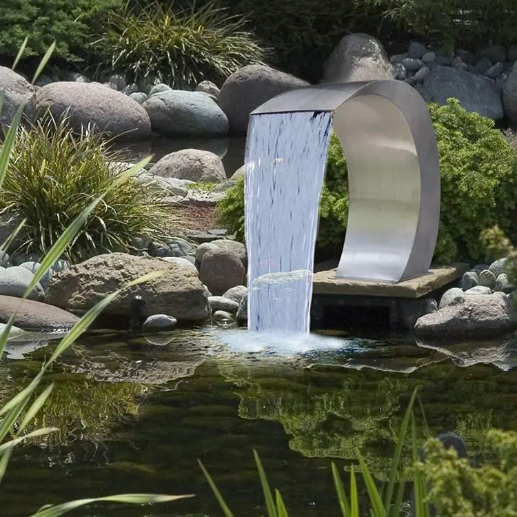Stainless steel water feature sculpture