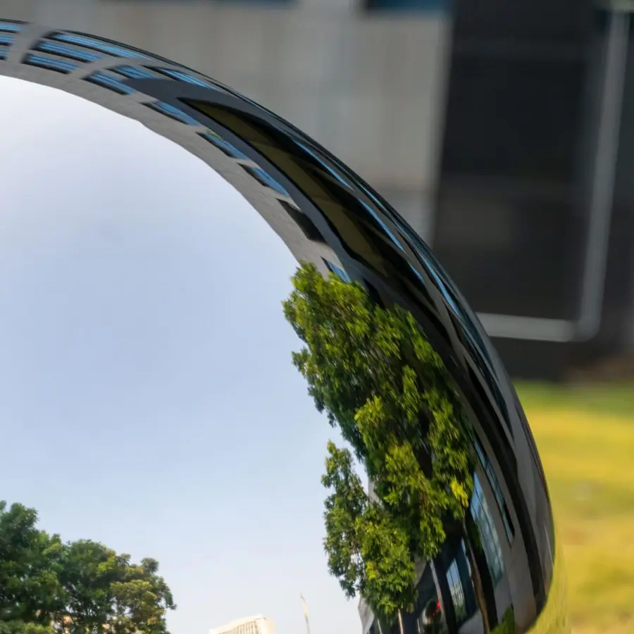 2 meter stainless steel sphere sculpture